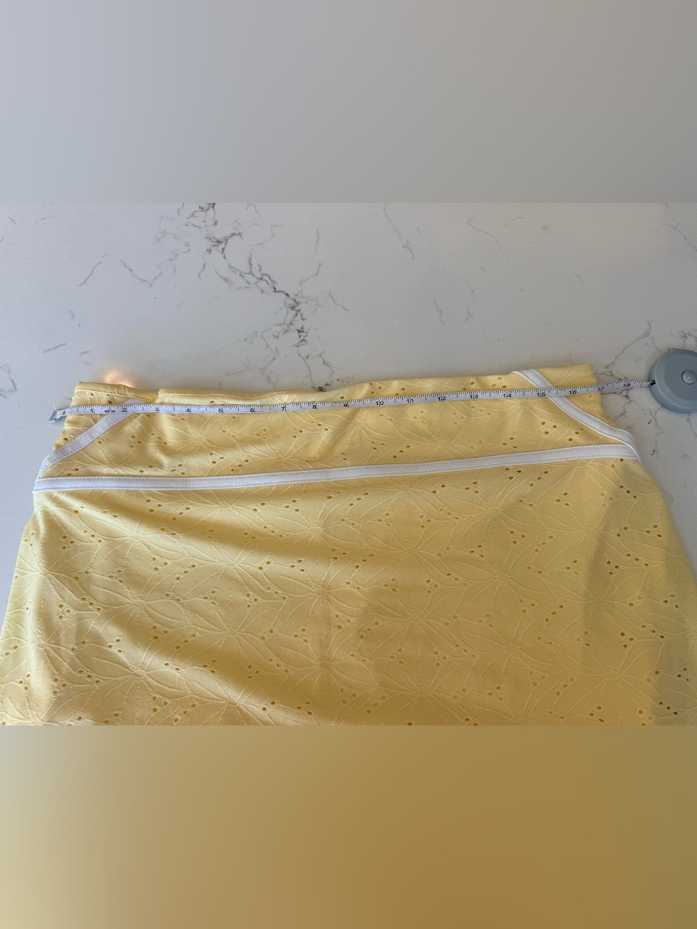 Anthropologie Daily Practice Butter Yellow Eyelet Set L NWOT - Picture 8 of 8
